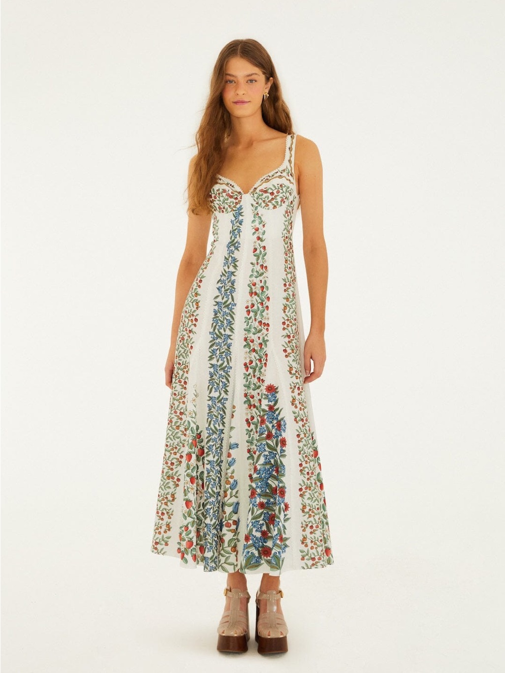 Farm Rio Off-White Fruit Beauty Maxi Dress S Nwt